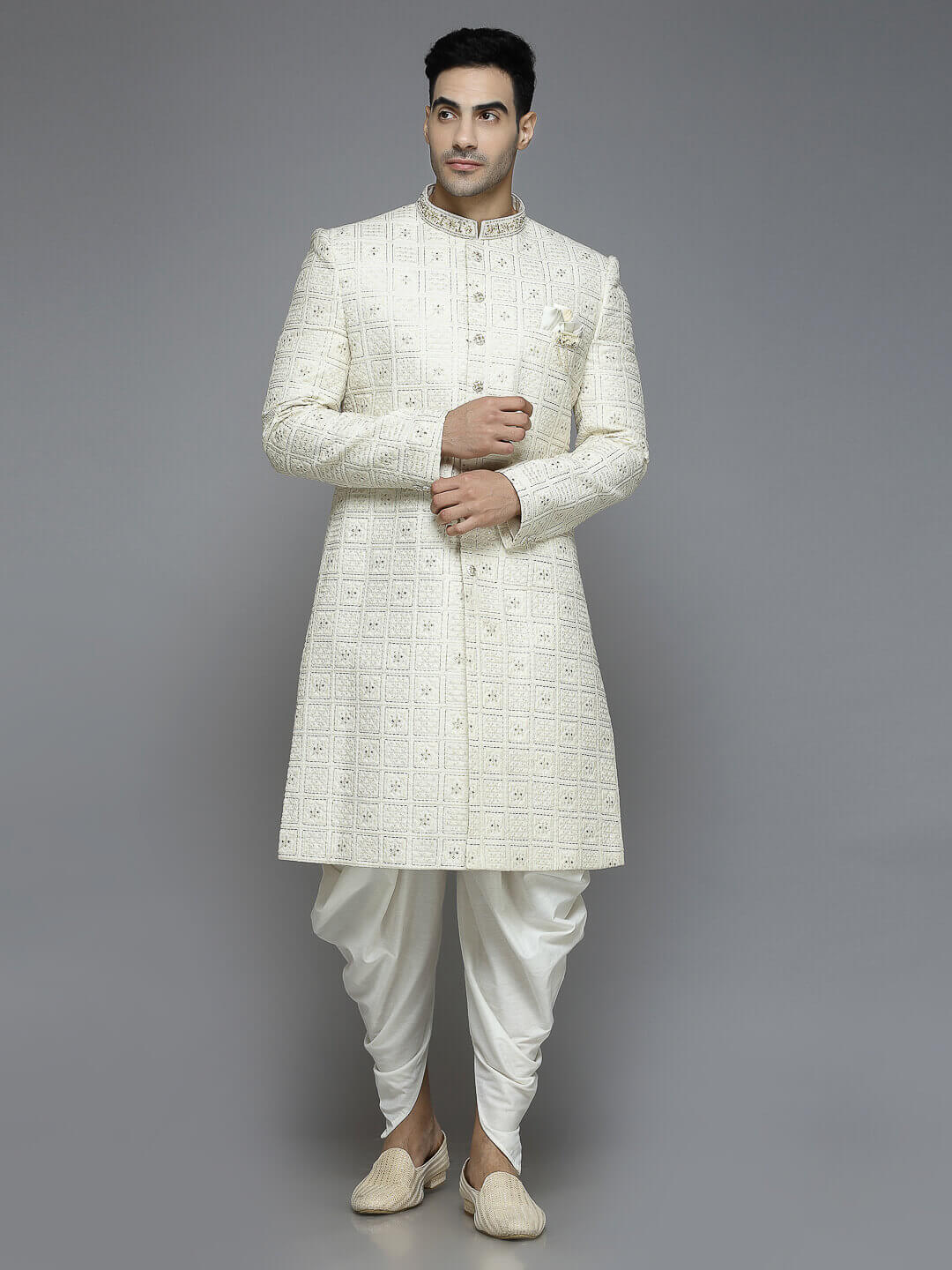 white Pearl Look Dhoti Indo