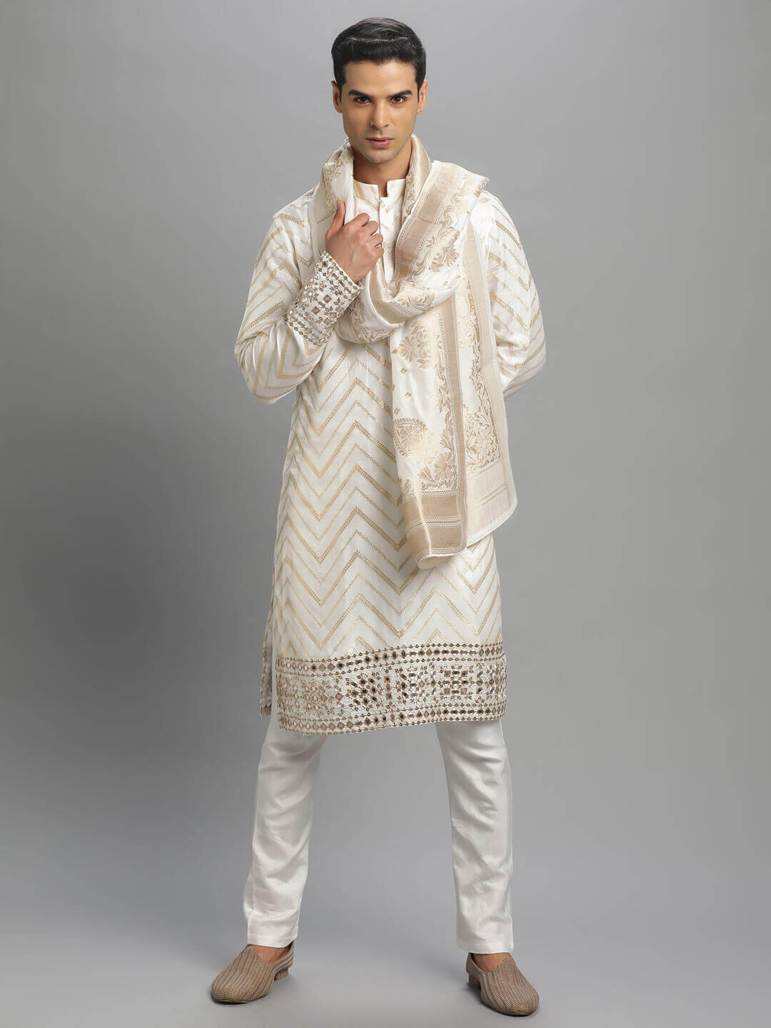 White kurta outlet pajama with dupatta