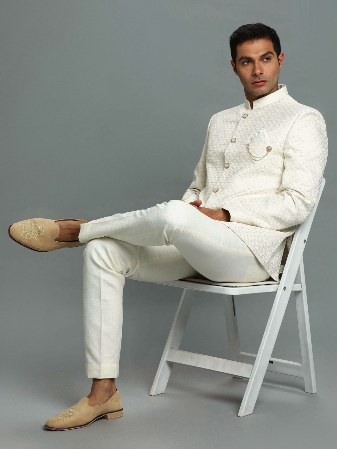 White Subtle Bandgala