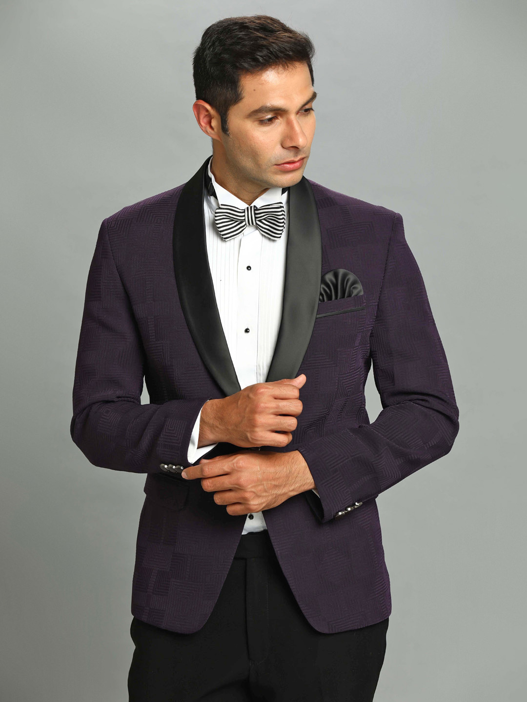 Rent/Buy Wine Spiral Tuxedo Blazer | Home Trial | Free Delivery | CandidMen