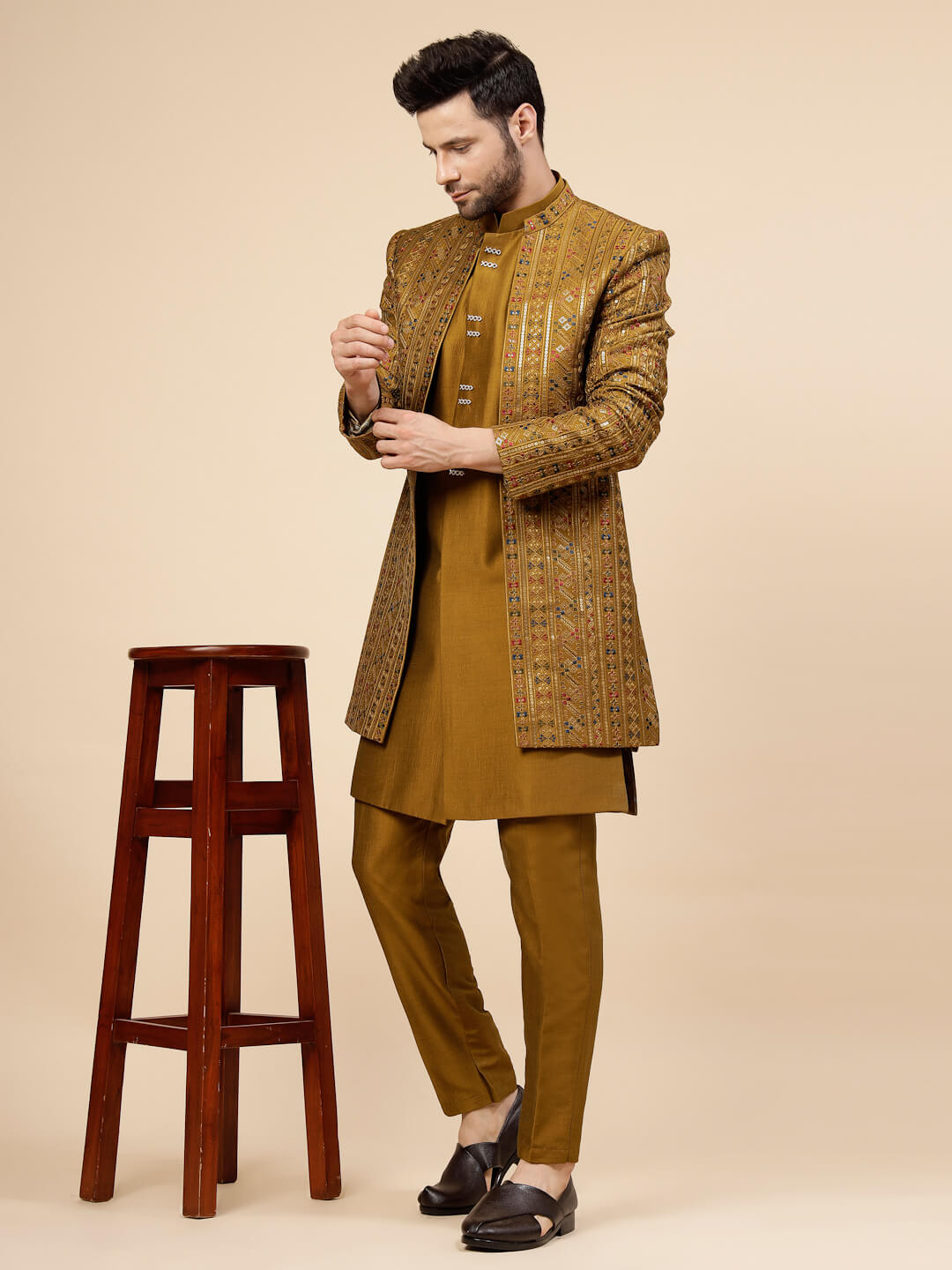 Yellow Haldi Overjacket Sherwani